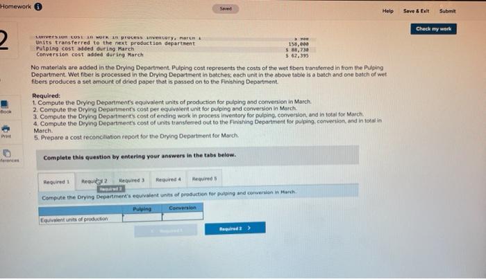 Units Percent Complete Materials Conversion Work in process inventory, May 1 66,000