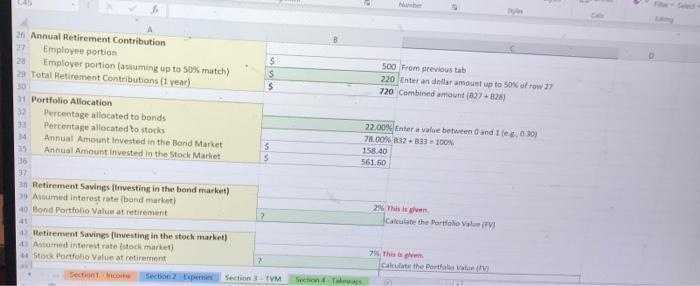 please help me find the portfolio values, row 40 &44 how do