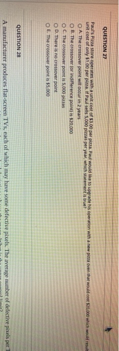 is trying to decide whether to make a high-tech component. If they