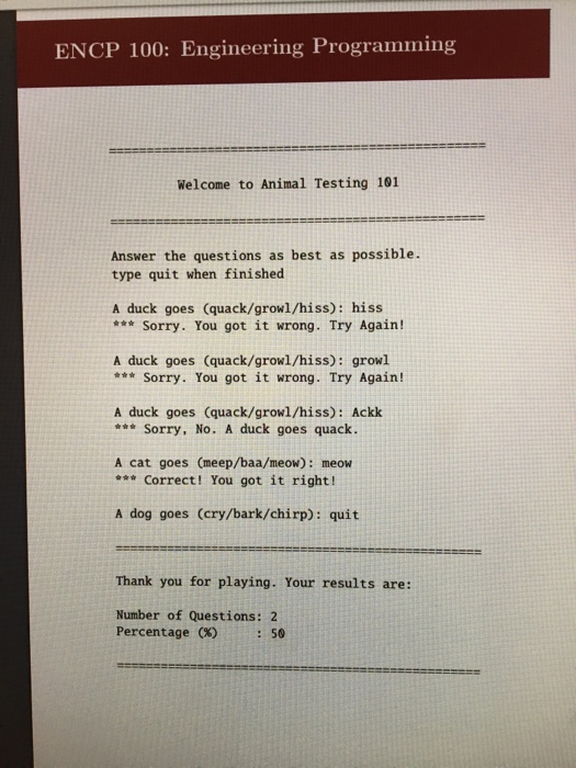 runs properly Problem 2: Cows go M00! [15pt] A Kindergarden teacher wants