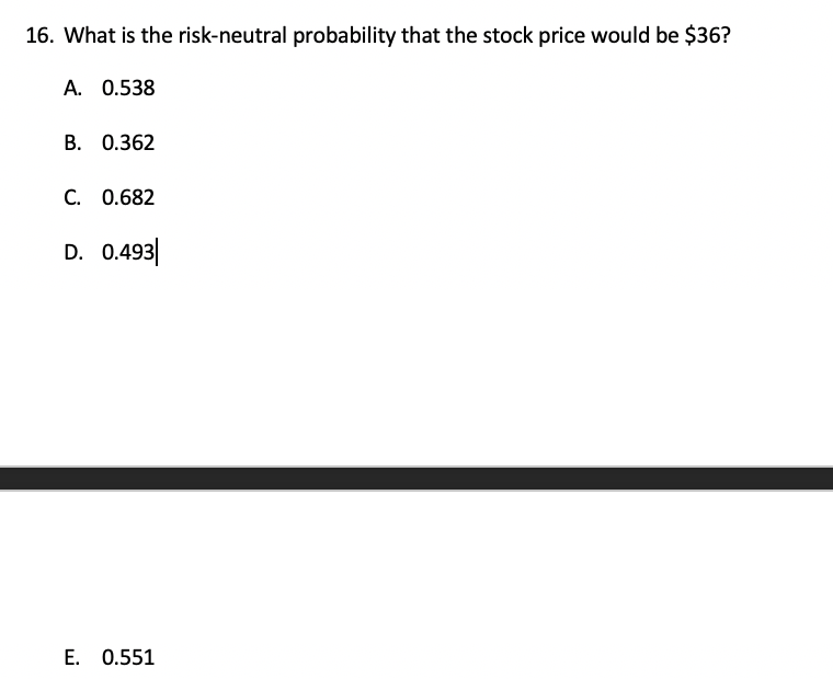 months, the stock price could either go up to $36 (u =