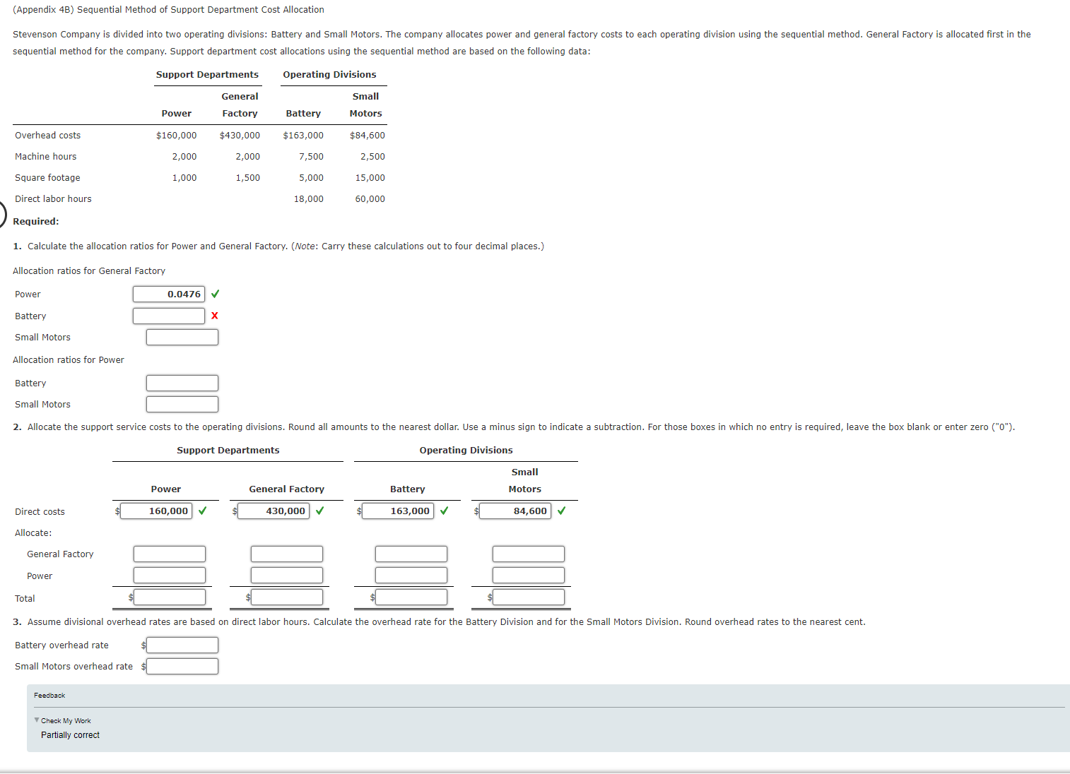  (Appendix 4B) Sequential Method of Support Department Cost Allocation sequential method