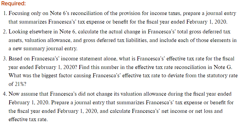 Case 16-2 (How do I solve for this?) Francesca's Holding corporation is
