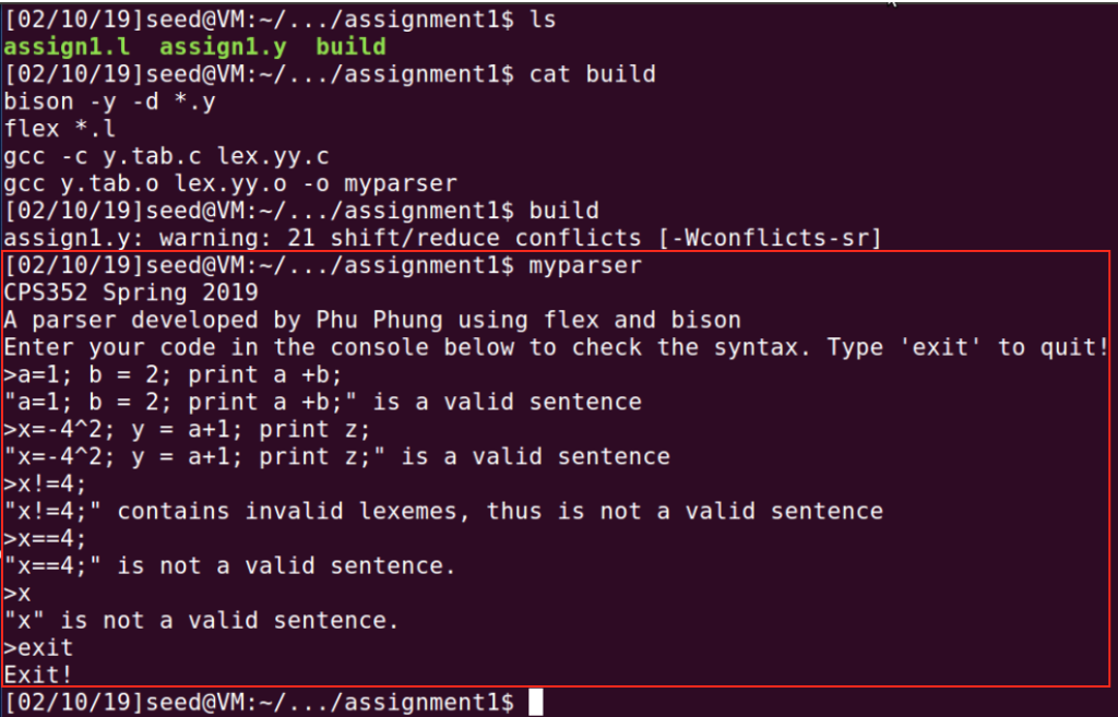 yylex(void); int lexeme_error0; %token NUMBER %token PLUS MINUS program: program stmtlist n