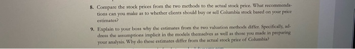  8. Compare the stock prices from the two methods to the