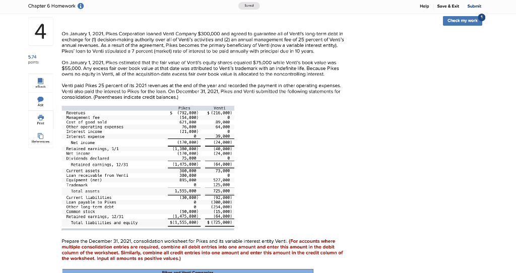  Chapter 6 Homework Suwa Help Save & Exit & Submit Check
