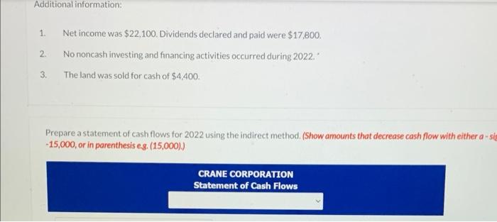 amounts that decrease cash flow with either a - 5 15,000, or