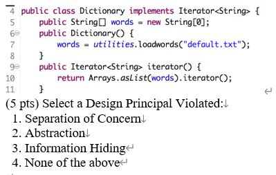 4 public class Dictionary implements Iterator { 5 public String words