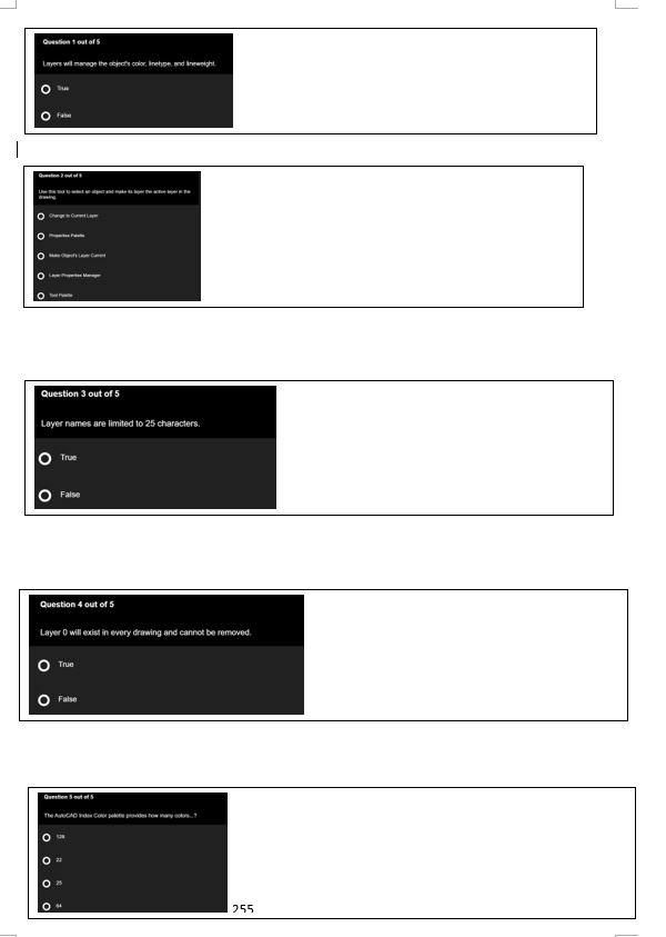  Autodesk AutoCAD 2D Drafting, Layer Multiple Choice questions Please solve and