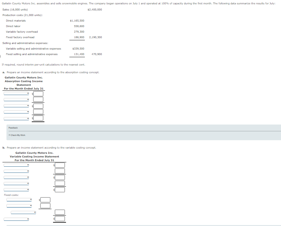  If required, round interim per-unit calculations to the nearest cent. a.