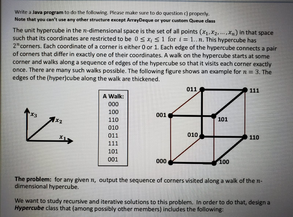 Write a Java program to do the following. Please make sure