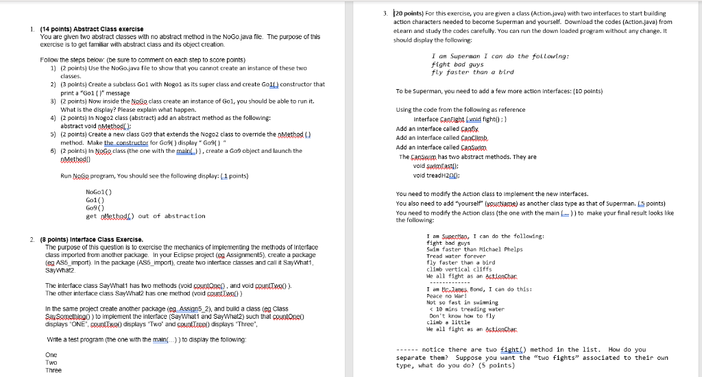  3. 120 points) For this exercise, you are given a class