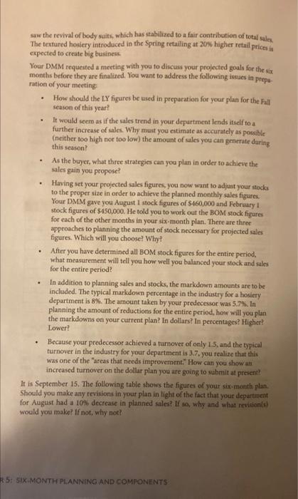 to the position of buyer for the hosiery department in a large