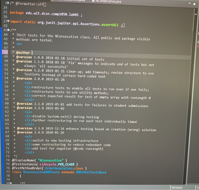 is Java, running in eclipse. utive java - Eclipse IDE Consecutive.java X