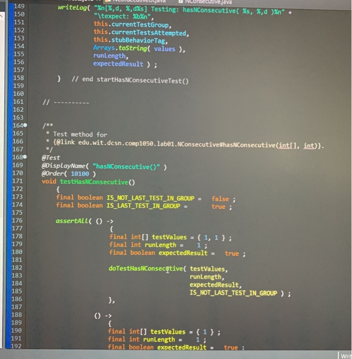 1.0.0 2020-01-26 initial version per assignment 3 */ 34 public class NConsecutive