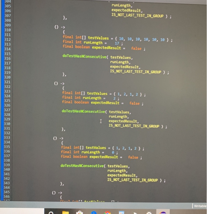 number of occurrences we are looking for in (@code values) return code