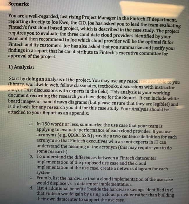 to write a formal Report for Joe Kwo that he can distribute