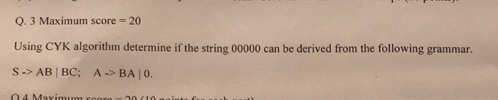 Thumbs up for correct answer Q. 3 Maximum score = 20 Using