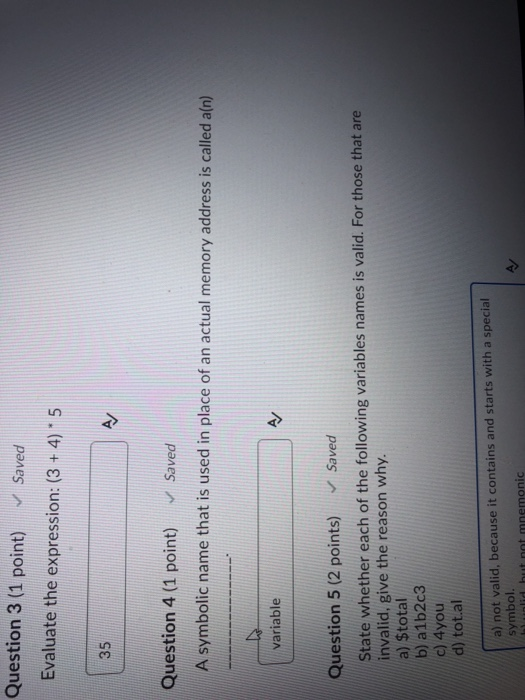  Question 3 (1 point) Saved Evaluate the expression: (3 + 4)
