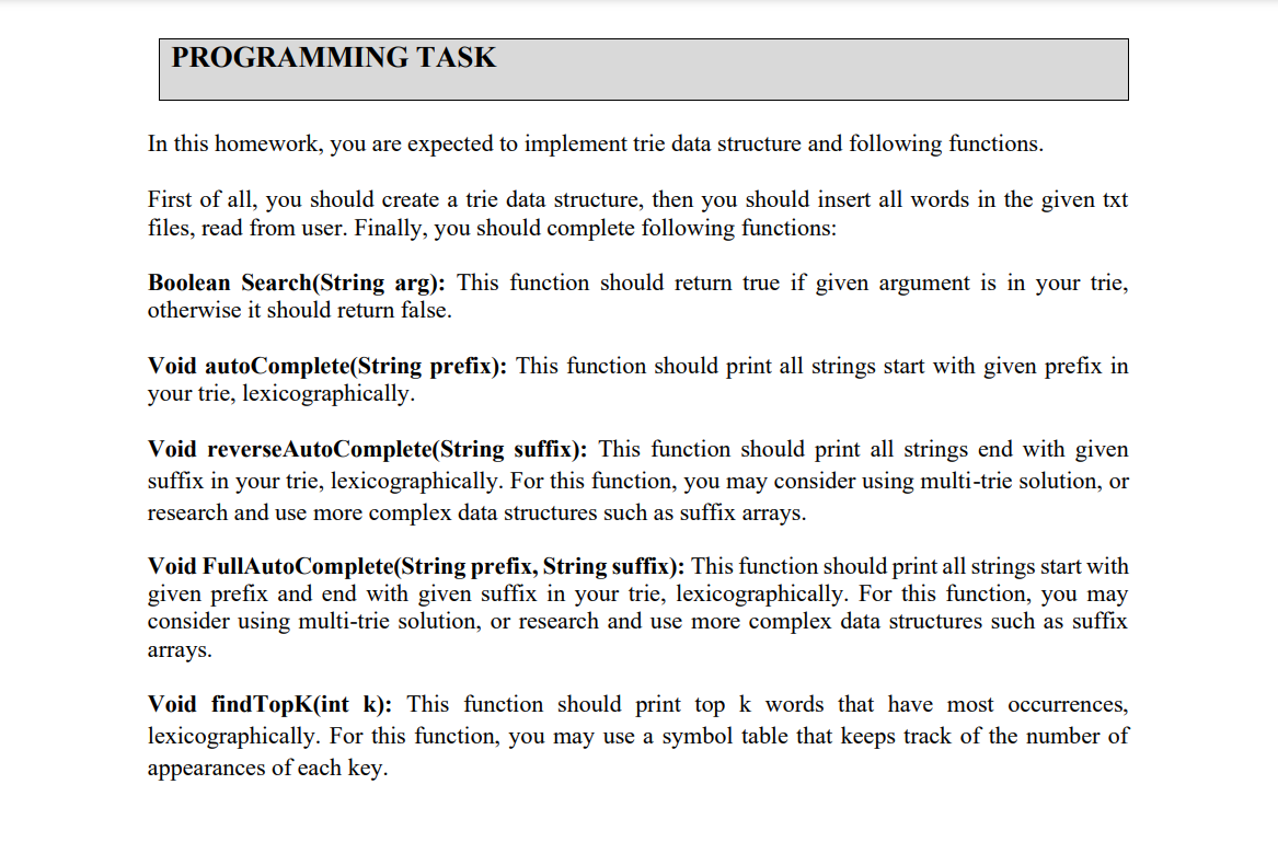  I have an assaignment from Data Structures and Algorithms. The program