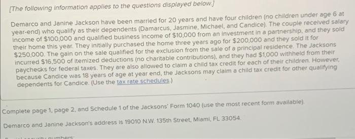  [The following information applies to the questions displayed below.) Demarco and