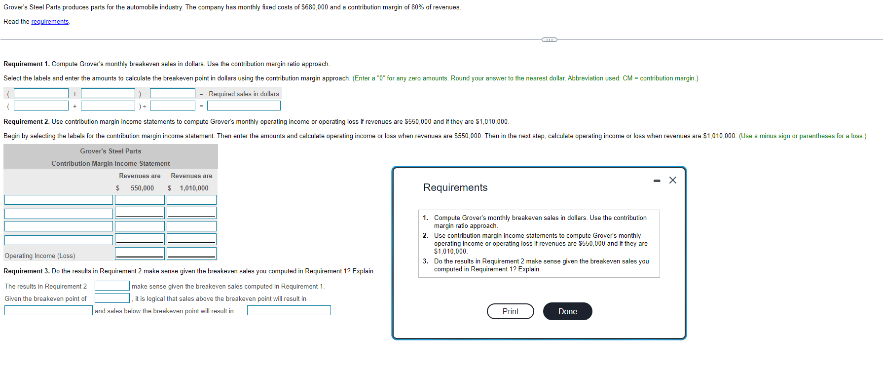 Please help ASAP will rate thank you! Read the requirements. Requirement 1.