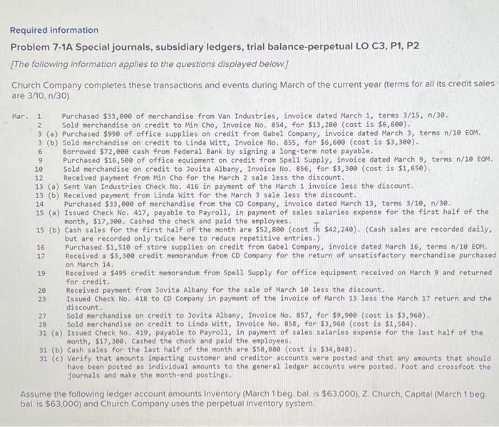  PLEASE HELP Mar. 1 2 6 9 1e 12 14 Required