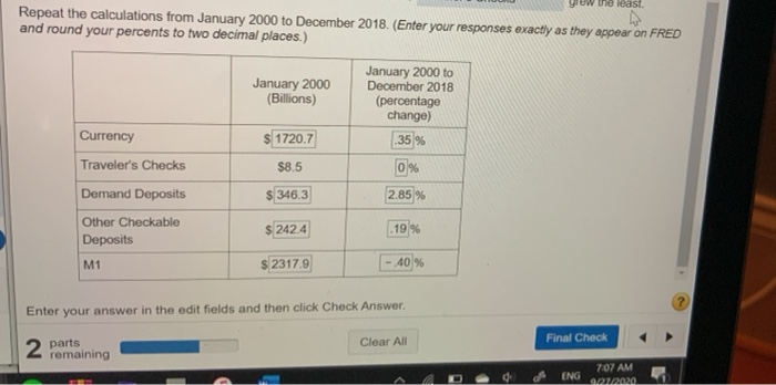  very confusing need help grow the least. Repeat the calculations from