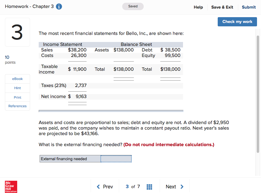 Saved Help Save & Exit Submit Check my work 4 Income Statement