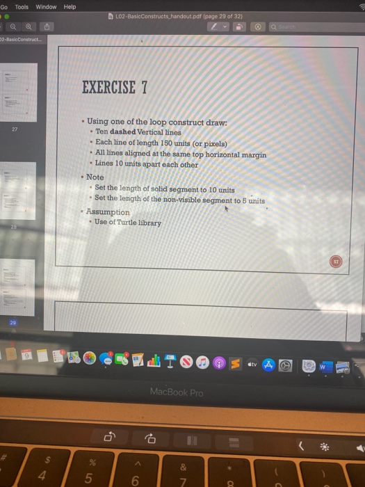 please answer using python Go Tools Window Help LO2-Basic Constructs_handout.pdf (page 29