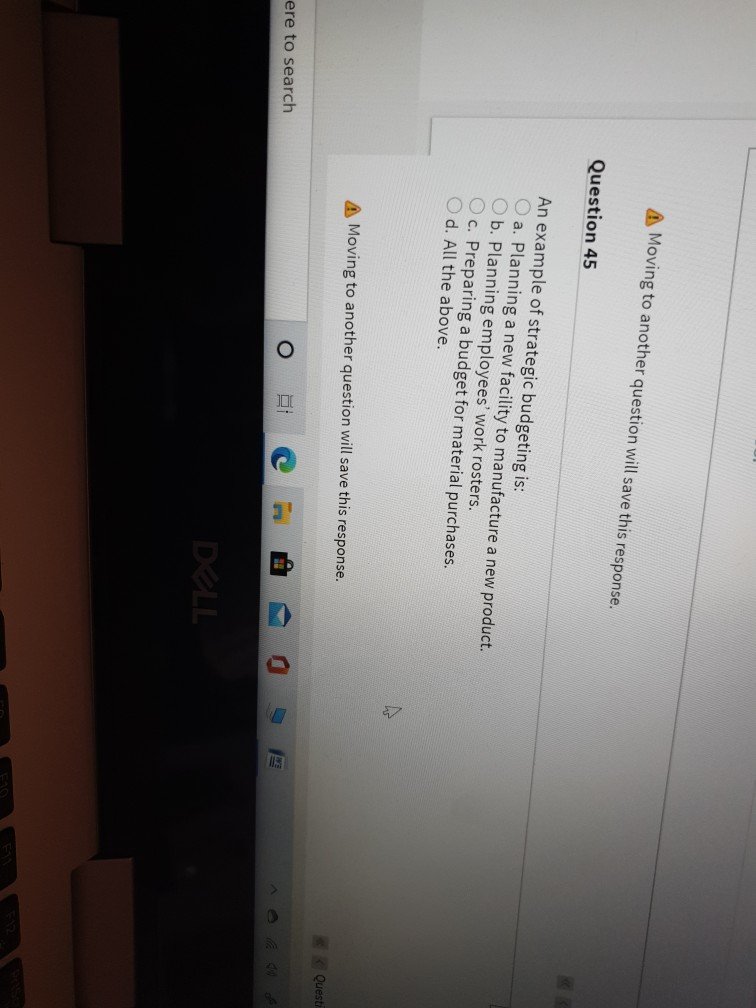 to another question will save this response. Question 42 The correct sequence