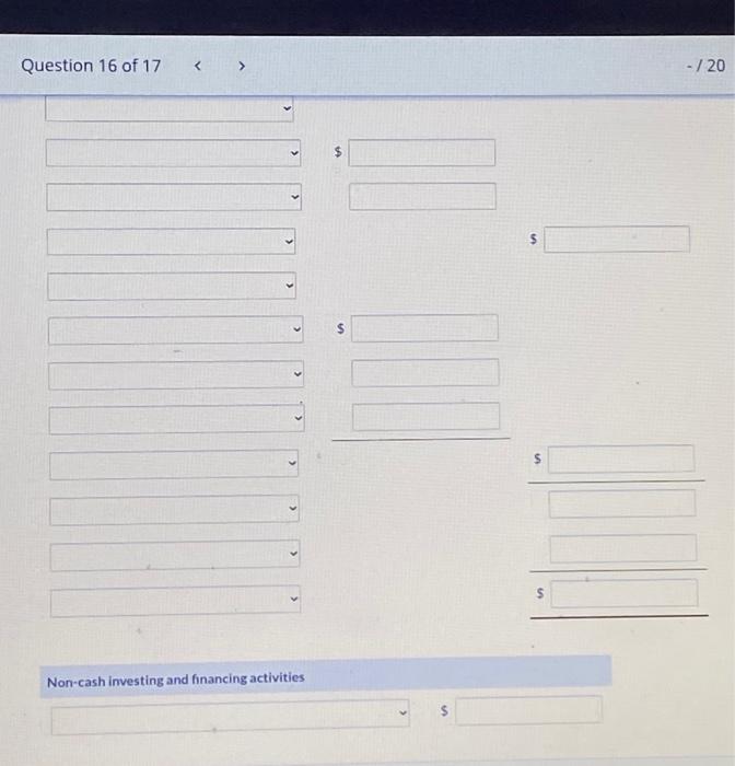 $560 were declared and paid durins 2023. Prepare a statement of cash