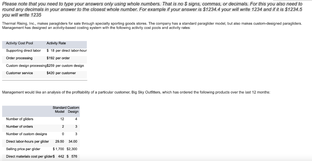 Please note that you need to type your answers only using