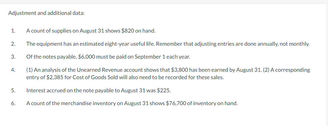 shop has an August 31 fiscal year end, and uses a perpetual