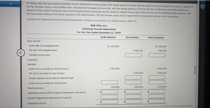 provide tax services to both individuals and businesses. The corporation is divided