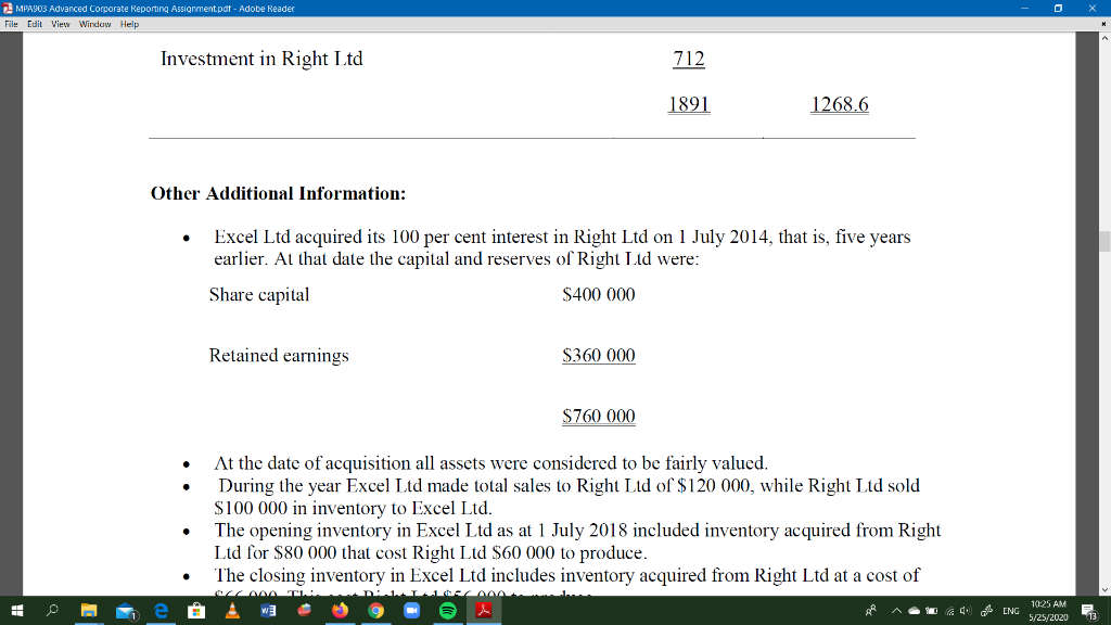 of opening and closing retained earnings Sales revenue 1342.8 1080 less Cost