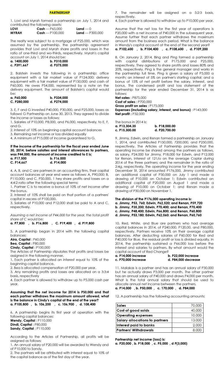 Direction: Choose the CORRECT answer in each problem. PROVIDE COMPUTATION/SOLUTION. Dont use