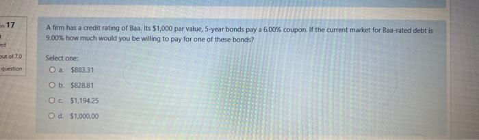 can you please answer this question for me for finance A firm
