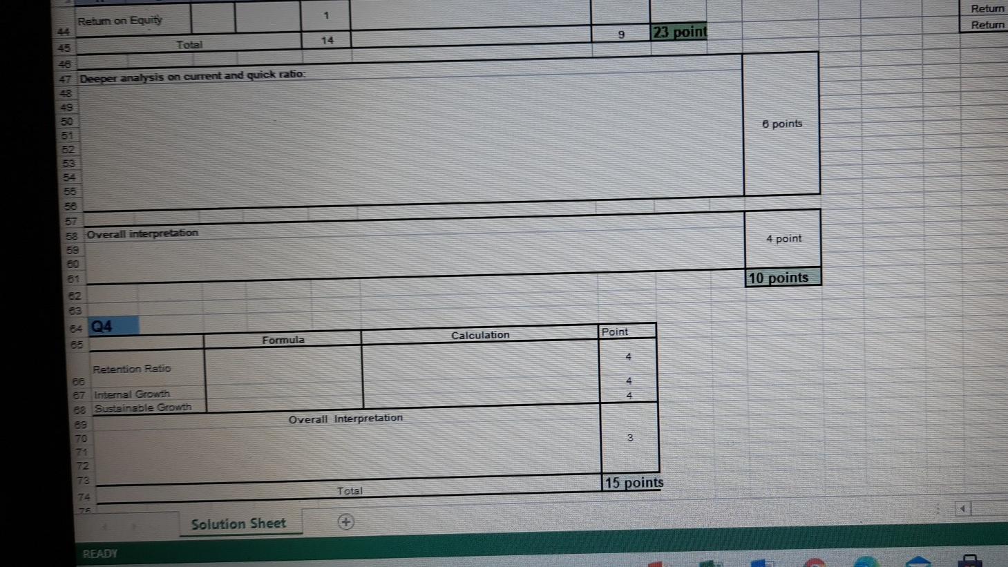 12 Debt-Equity Ratio 13 Equity Multiplier 14 Times Interest Earned 15 Cash