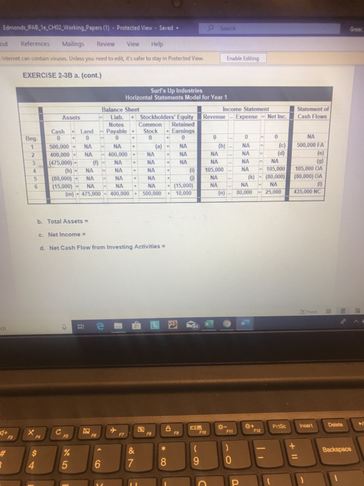 safer to stay in Protected View Enable Editing Exercise 2-38 Calculate missing