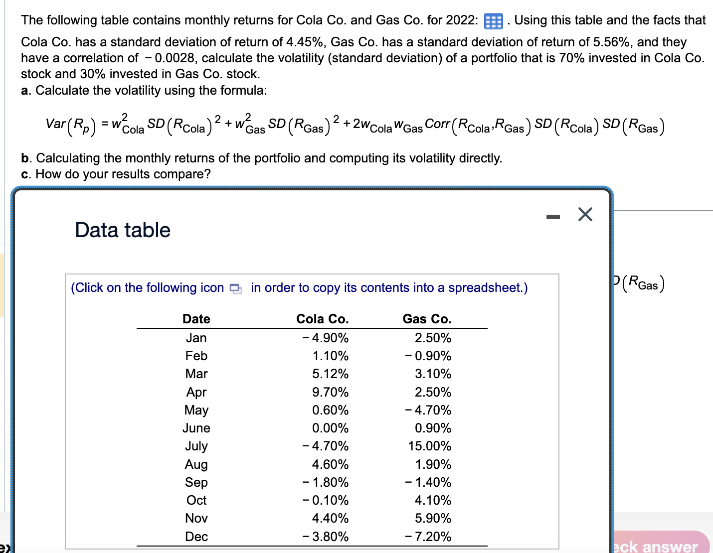  Please complete ALL PARTS: A,B,C!! The data table is included in