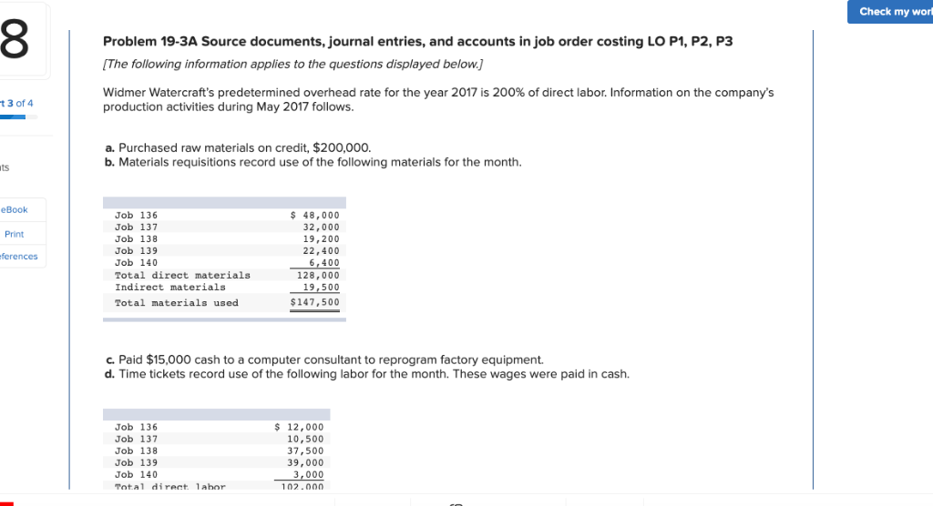  Check my worl 8 Problem 19-3A Source documents, journal entries, and