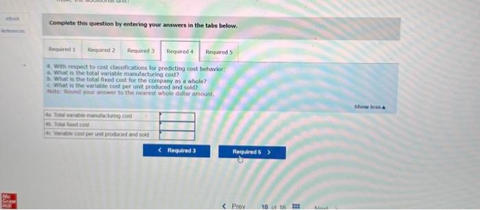 fixed cost for the company as a whole? c. What is the