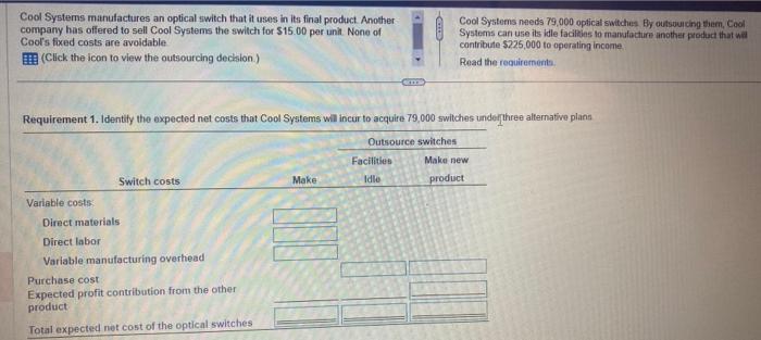  Cool Systems matnulactures an optical switch that it uses in its