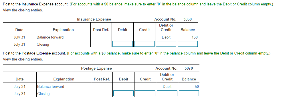 the trial balance, leave the input field empty; do not select a