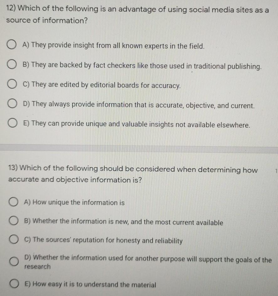 identifies your conclusions and recommendations. 6) Which of the following is not