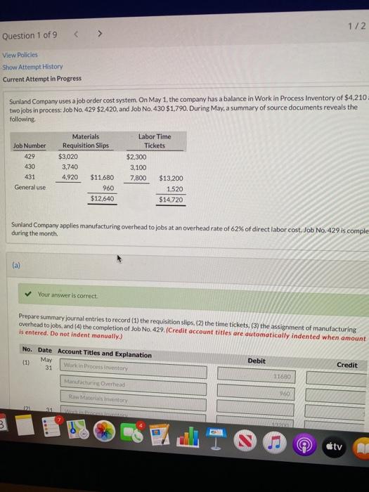 the time tickets, (37 the assignment of cturing overhead to jobs and