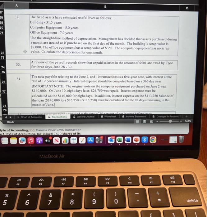 lives as follows: Building -31.5 years Computer Equipment - 5.0 years Office