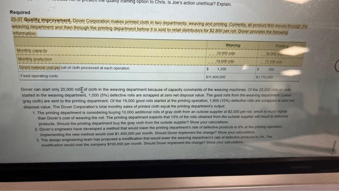 please help me solve this Required 20-37 Quality improyement. Dover Corporation makes