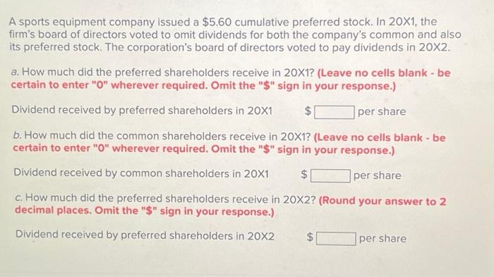 please show how you got the answer financial calc preferred A sports